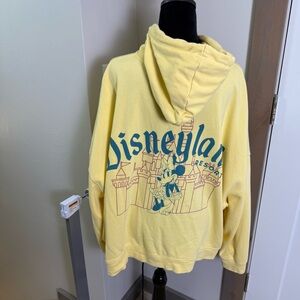 Disney Disneyland Full Zip Butter Yellow Minnie Mouse Castle Sweatshirt Hoodie